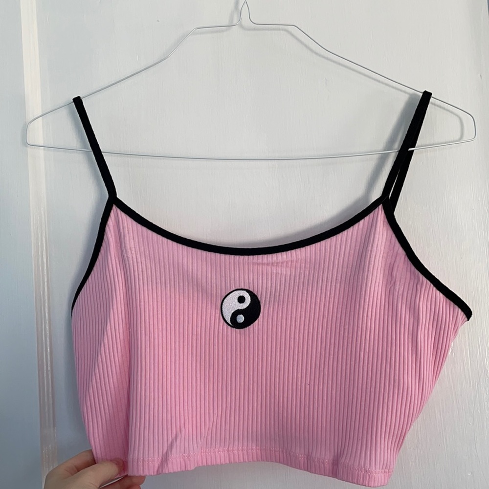 Pink yin-yang crop top
